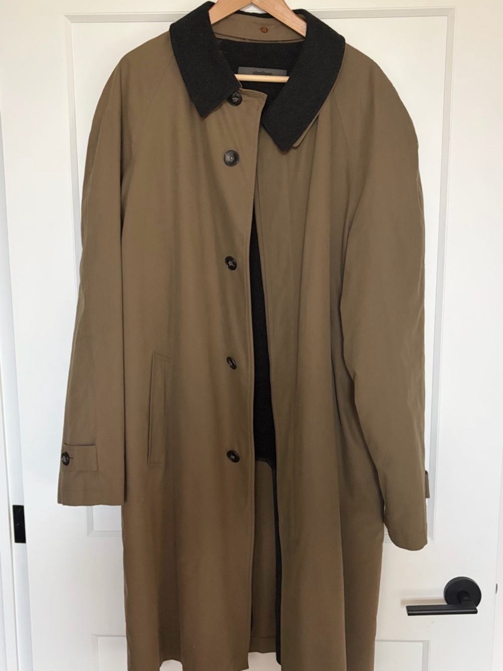Strellson tan coat with black wool lining